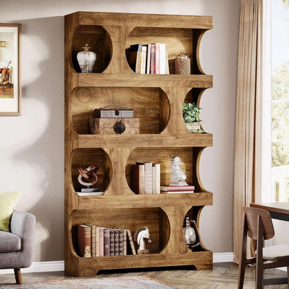 Modern Asymmetrical Bookshelf Freestanding Display Shelf