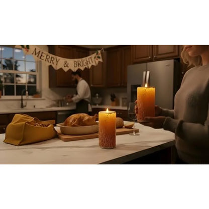 Glass Flameless  Candles Flickering with Remote Timer