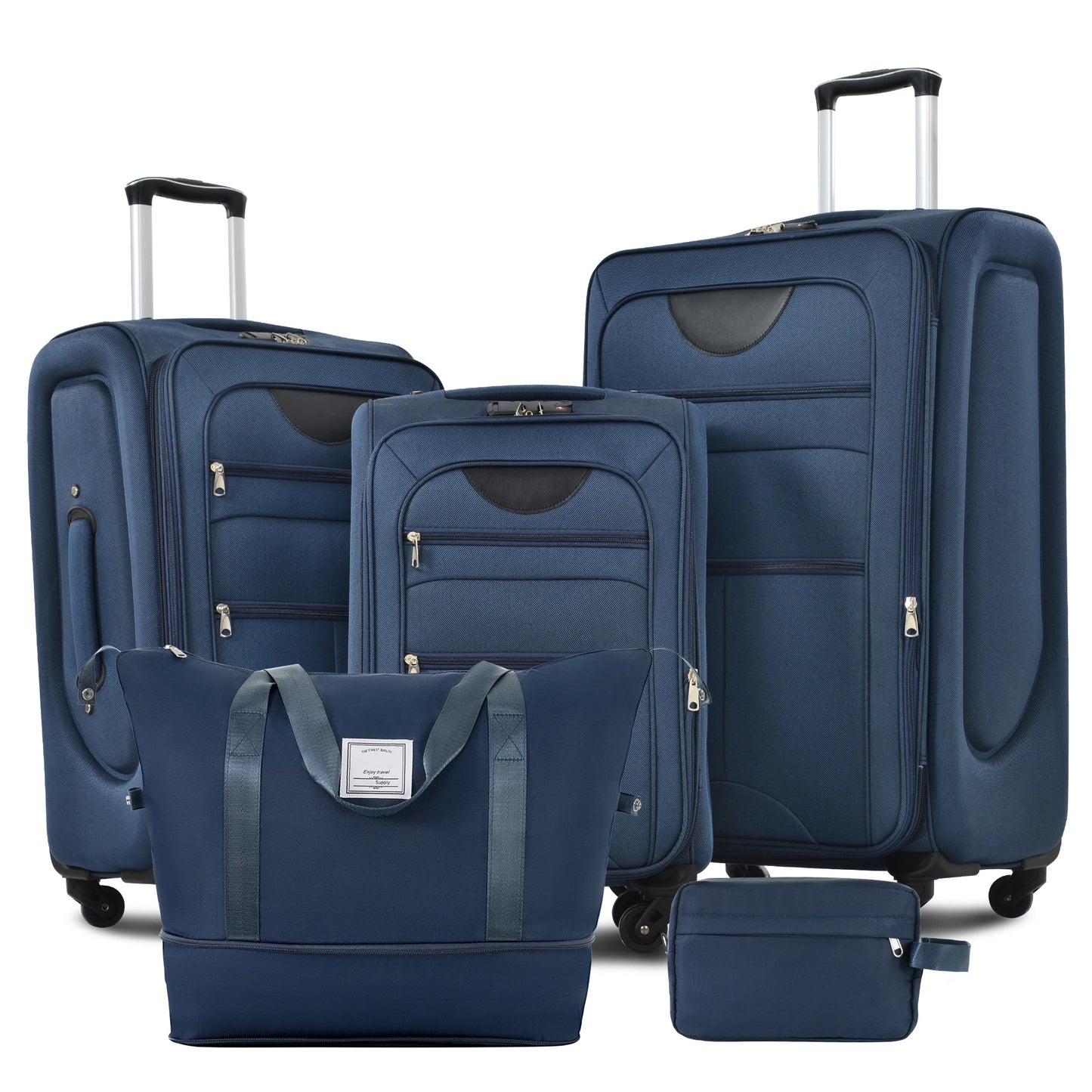 5 Piece Set Soft Expandable Travel Luggage Bag