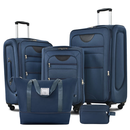 5 Piece Set Soft Expandable Travel Luggage Bag