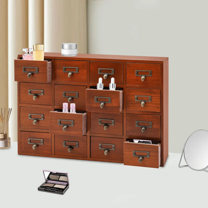 Large 16-Drawer Multifunctional Wooden Storage Box