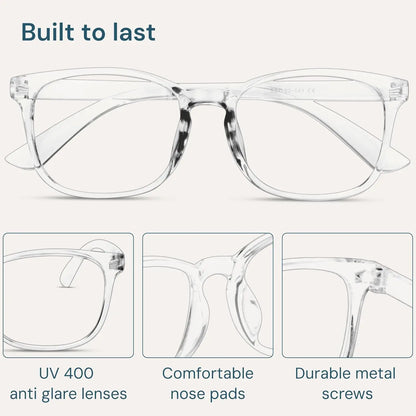 Clear Blue Light Glasses for Computer & Gaming
