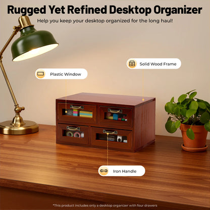 Retro Wooden Desktop Storage Cabinet