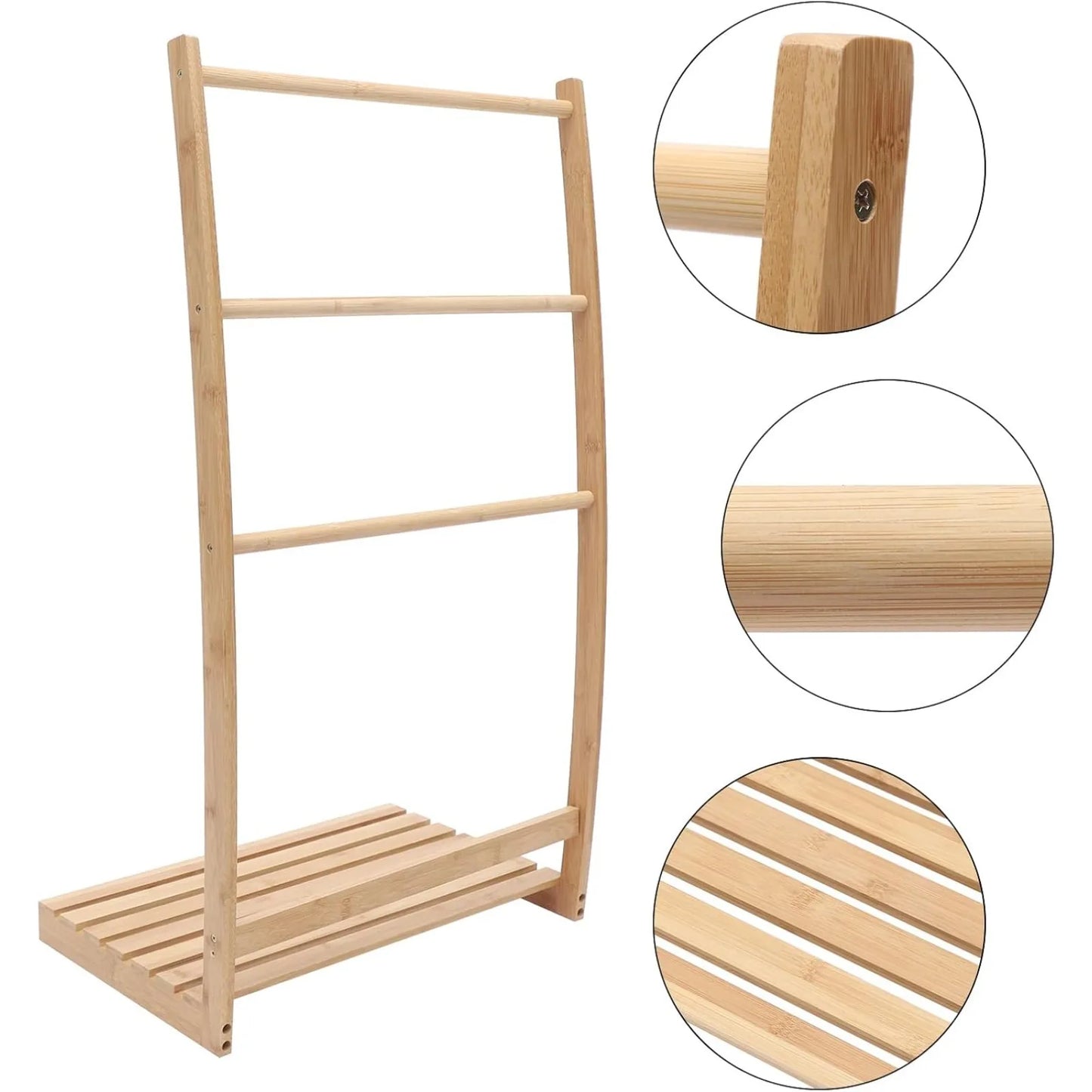 3-Tier Bamboo Bathroom Freestanding Towel Rack