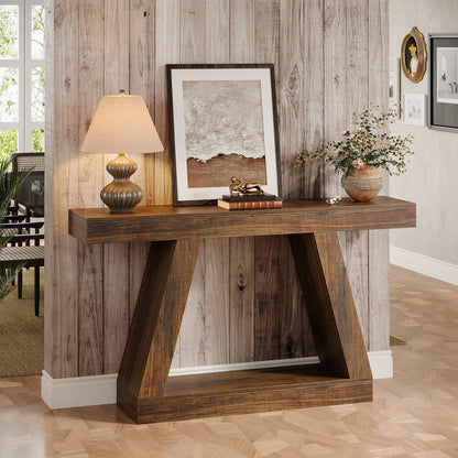55-Inch Rustic Console Sofa Table with Storage