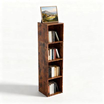 6-Tier Tall Cube Bookshelf Modern Storage Organizer