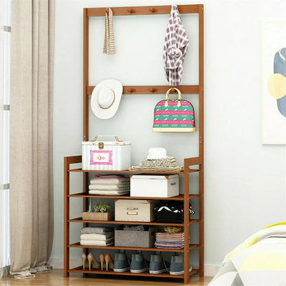 Coat Rack Shoe Bench Vintage Storage Shelf