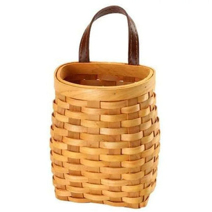 Hand-Woven Wood Storage Basket Wall Hanging