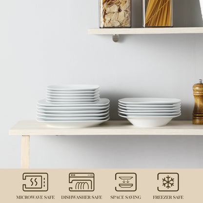 Classic 18-Piece Ceramic Porcelain Dinnerware Set