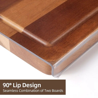 Set of 2 Acacia Wood and Acrylic Cutting Board