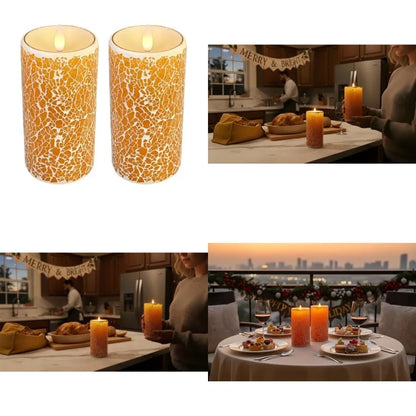 Glass Flameless  Candles Flickering with Remote Timer