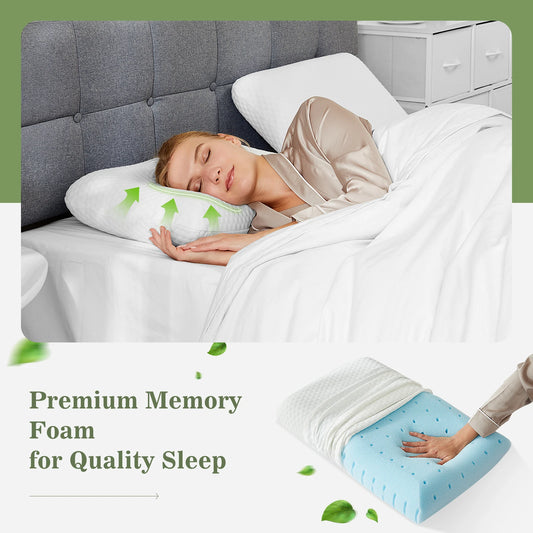 Memory Foam Pillows with Washable Comfort Cover
