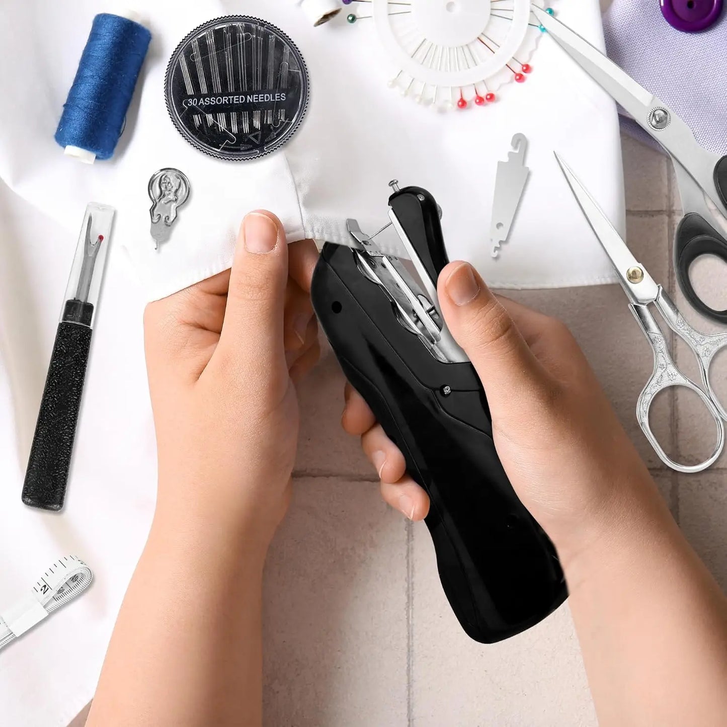 Portable Mini Sewing Machine Supplies with Basket
