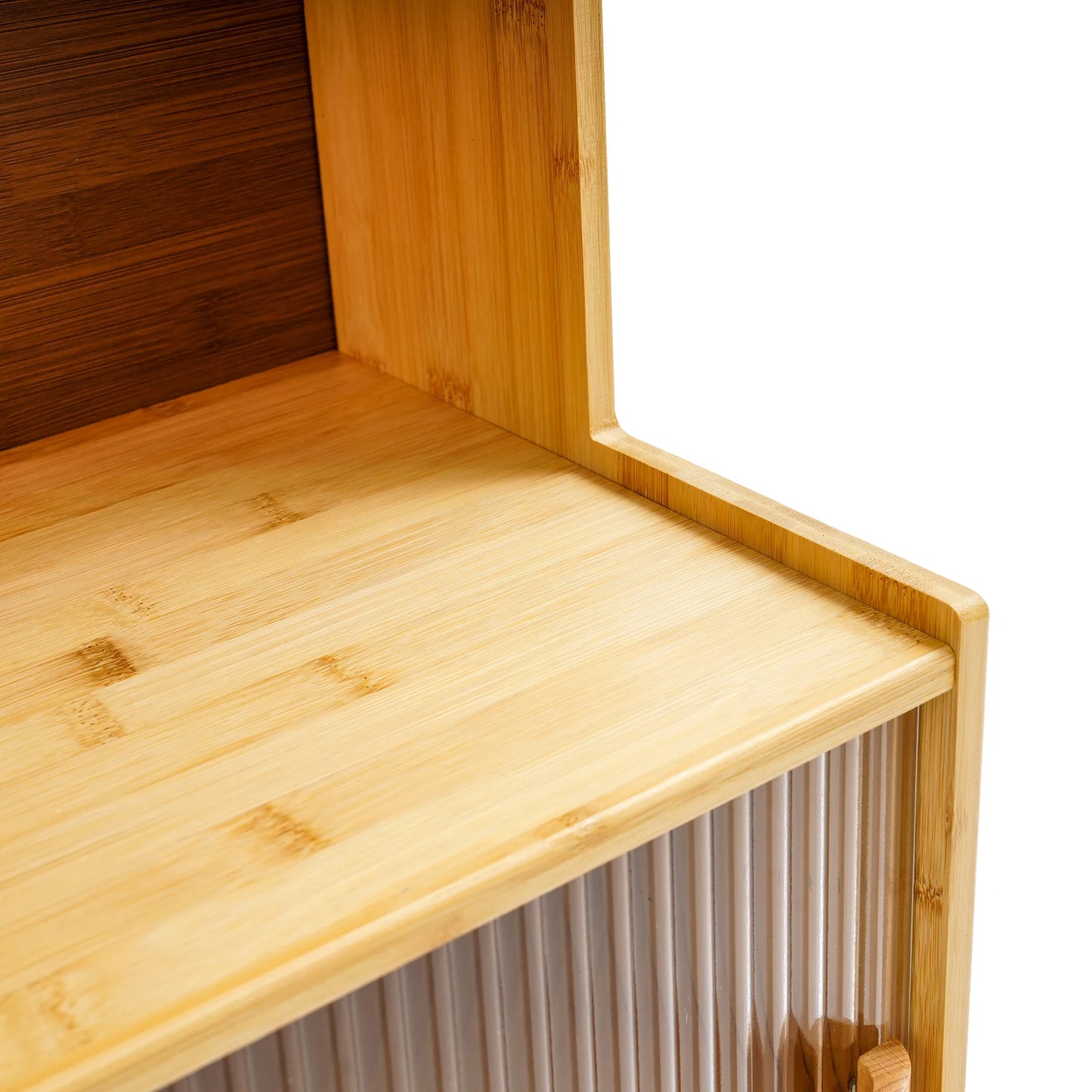 Bamboo MDF Sliding Door Kitchen Pantry Organizer