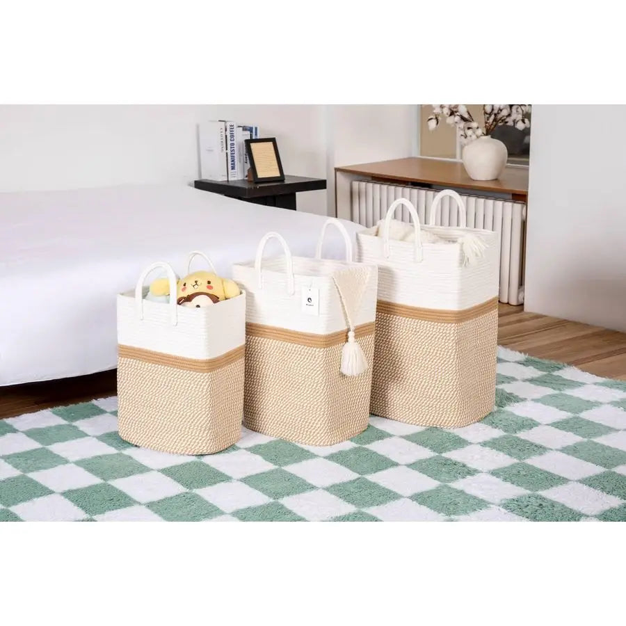 Laundry Basket With Handles Woven Cotton