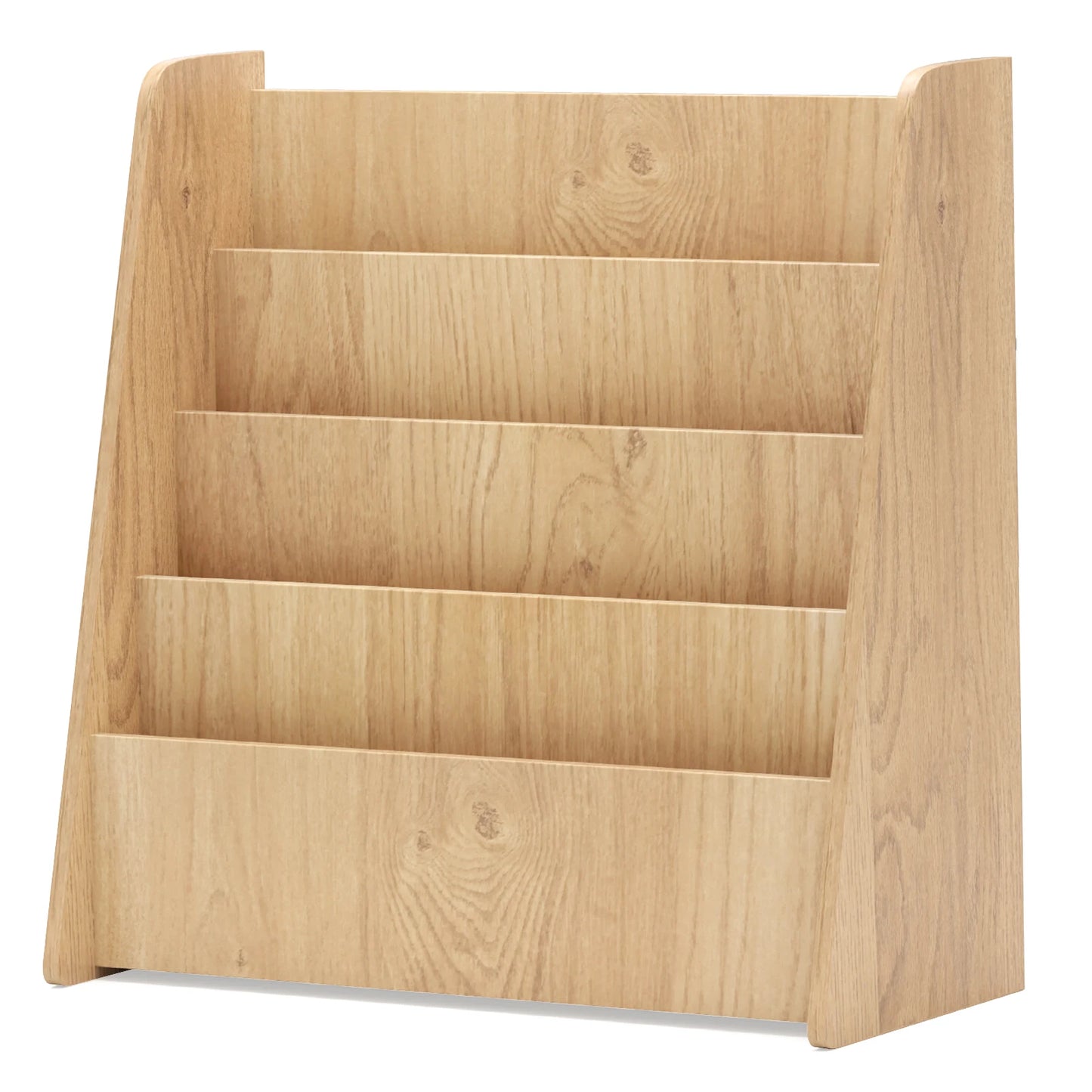 Toddlers Bookshelf Rack Deep Shelves Natural 4-tier