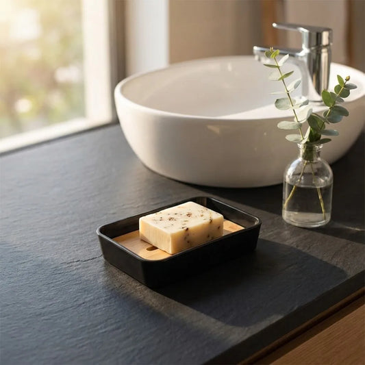 1PC Soap Holder Bathroom Bamboo Draining Box