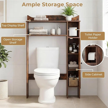 Over the Toilet Bathroom Organizer with Toilet Paper Holder