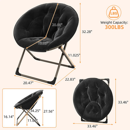 Comfy Oversized Soft Plush Fabric Saucer Chair