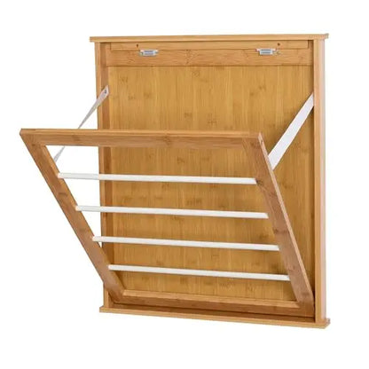 Bamboo Folding Door-Mounted Laundry Drying Rack