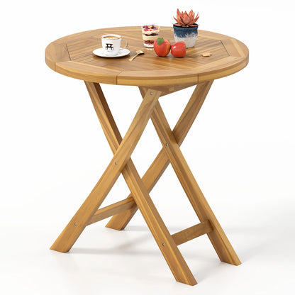Patio Teak Wood Round Side Table