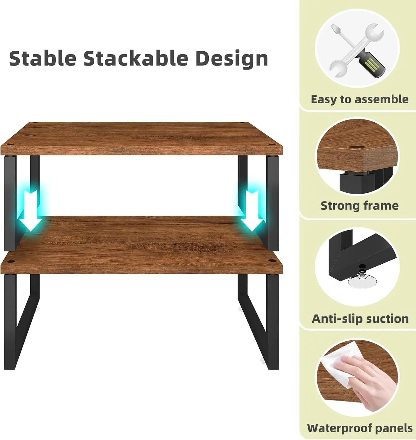 2-Pack Wood Monitor Stand Riser