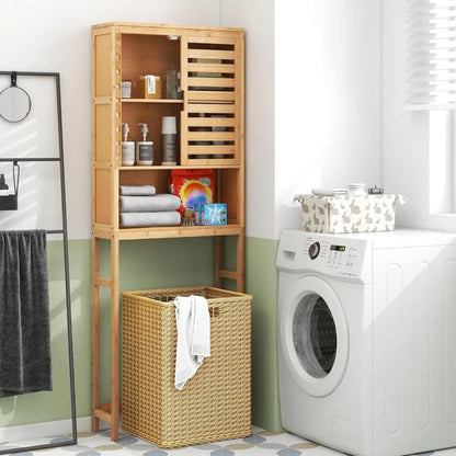 Freestanding Tall Natural Bamboo Over-the-Toilet