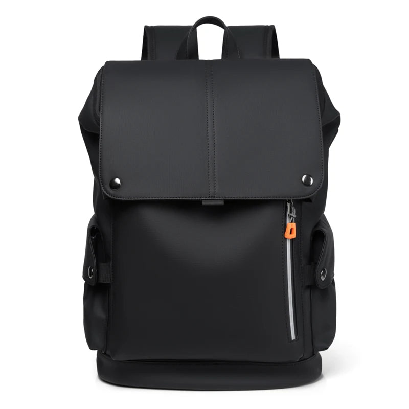 Leather Waterproof Men's Laptop Backpack USB Charging