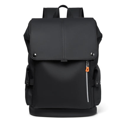 Leather Waterproof Men's Laptop Backpack USB Charging