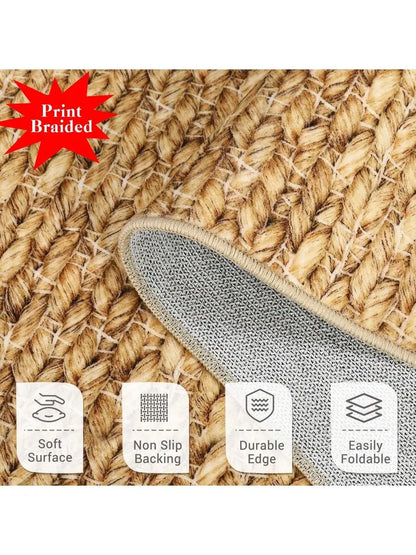 Modern Non-Slip Woven Jute Runner Rug