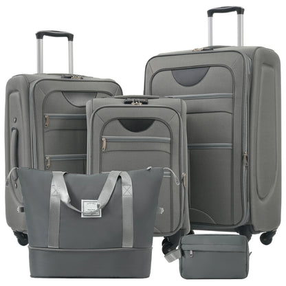 5 Piece Set Soft Expandable Travel Luggage Bag