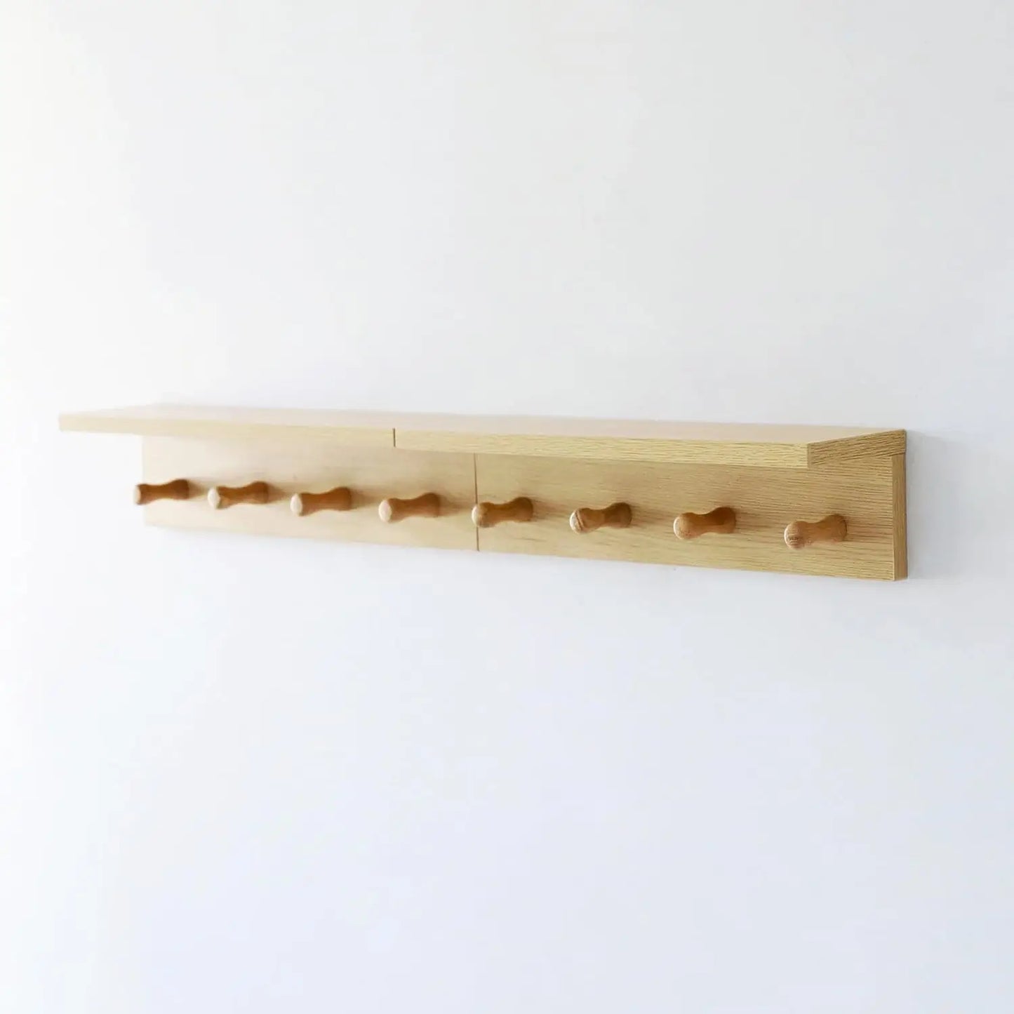 Wall-Mounted Wooden Coat Rack with Shelf