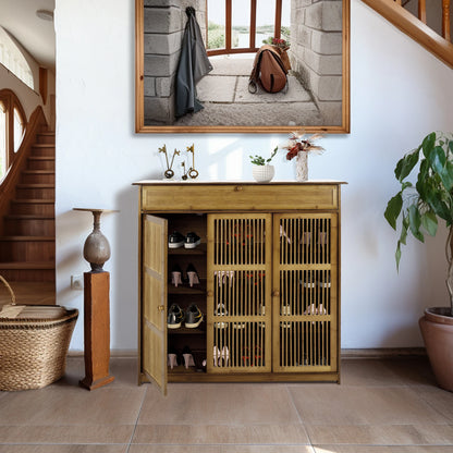 Shoe Cabinet with 3 Doors for Entryway