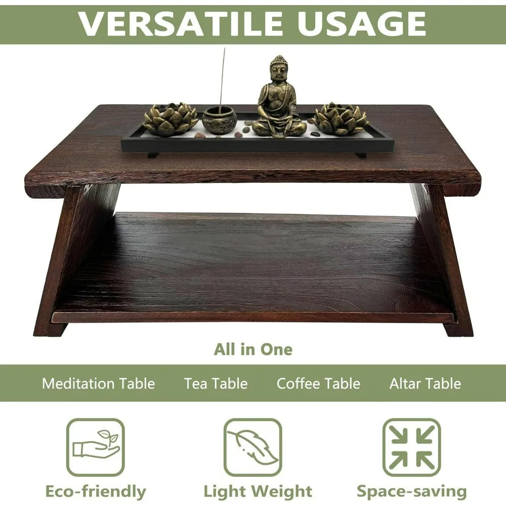 Low Meditation Table for Sitting on The Floor