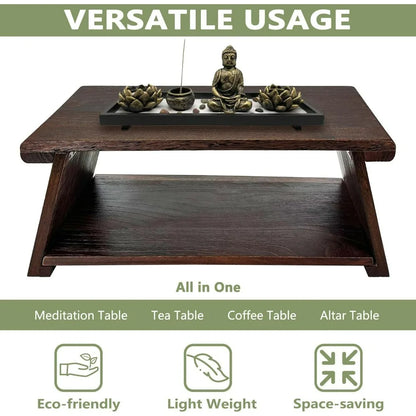 Low Meditation Table for Sitting on The Floor