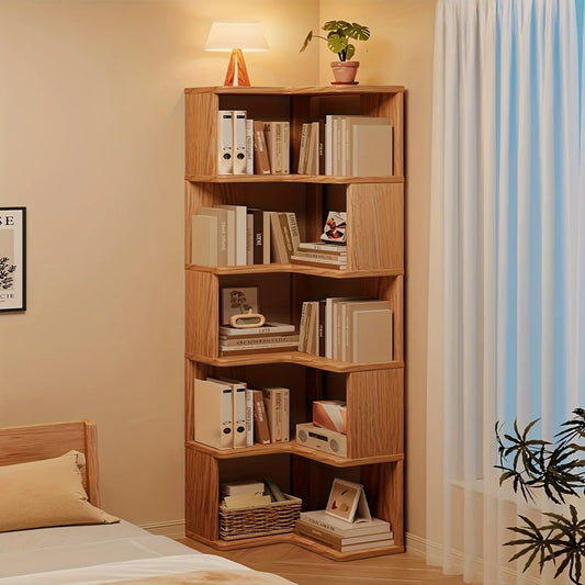 3-Tier/5-Tier L-Shaped Corner Bookshelf
