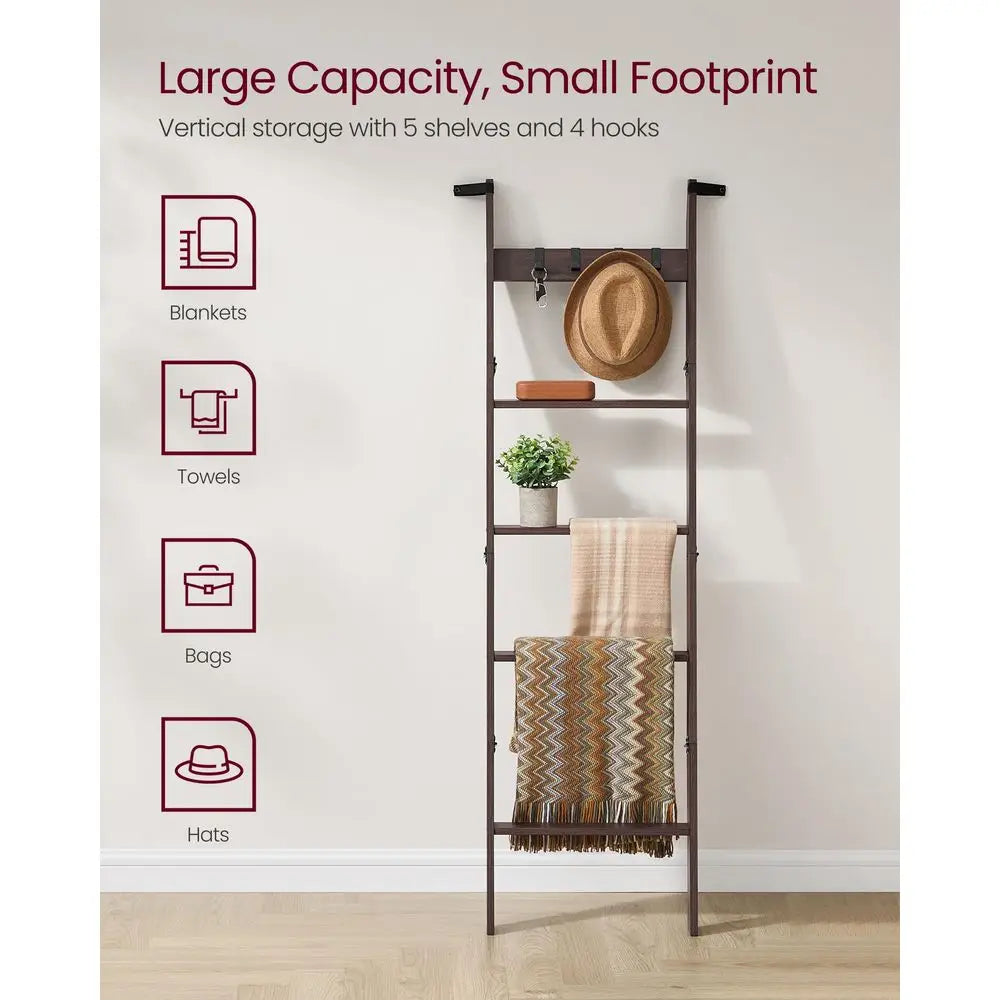 5Tier Ladder Rack for Storage and Decor