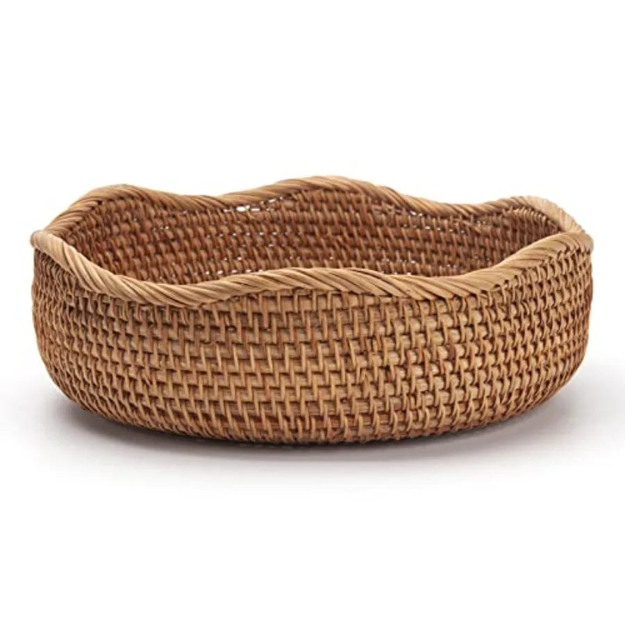 Rattan Bread Baskets Woven Fruit Bowls