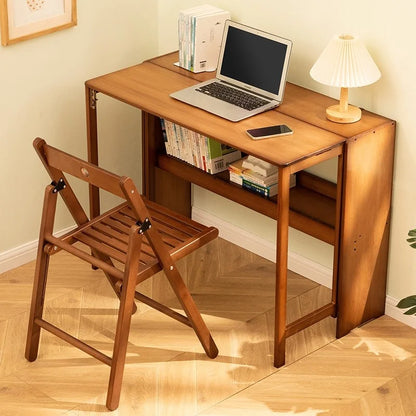 Foldable Bamboo Computer Desk for Small Spaces