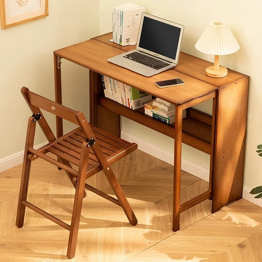 Foldable Bamboo Computer Desk for Small Spaces