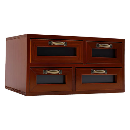 Retro Wooden Desktop Storage Cabinet