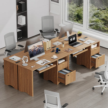 Office Desk with File Drawer & Charging Station