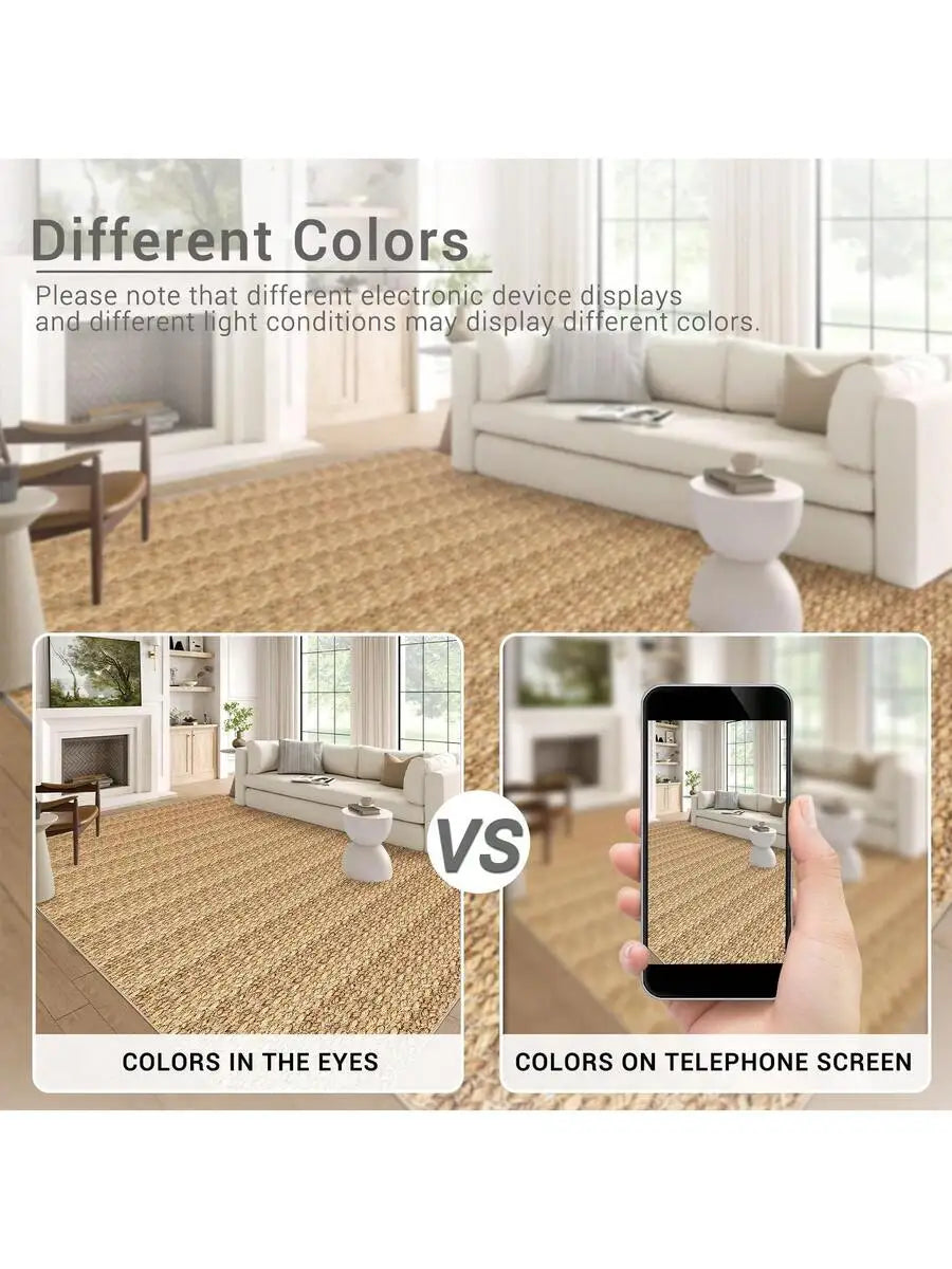 Modern Non-Slip Woven Jute Runner Rug