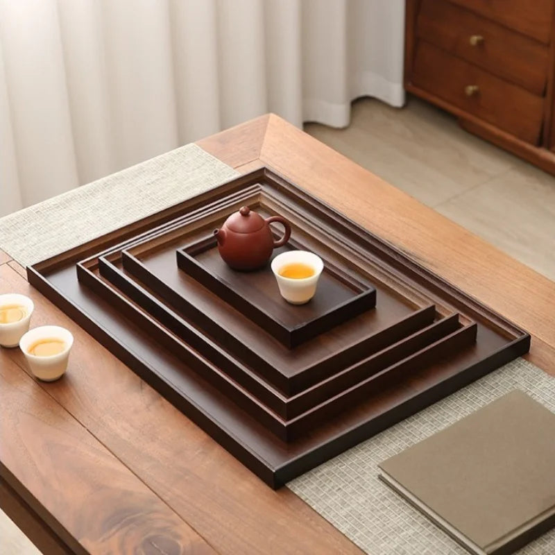 1pc Vintage Bamboo Wood Serving Tray