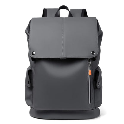 Leather Waterproof Men's Laptop Backpack USB Charging
