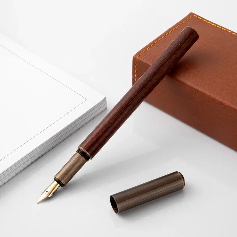 Luxury Retro Wood Bronze Fountain Pen