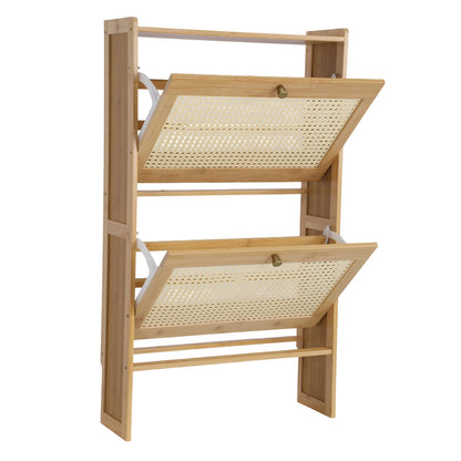 Shoes Storage Organizer with 2 Flip Drawers