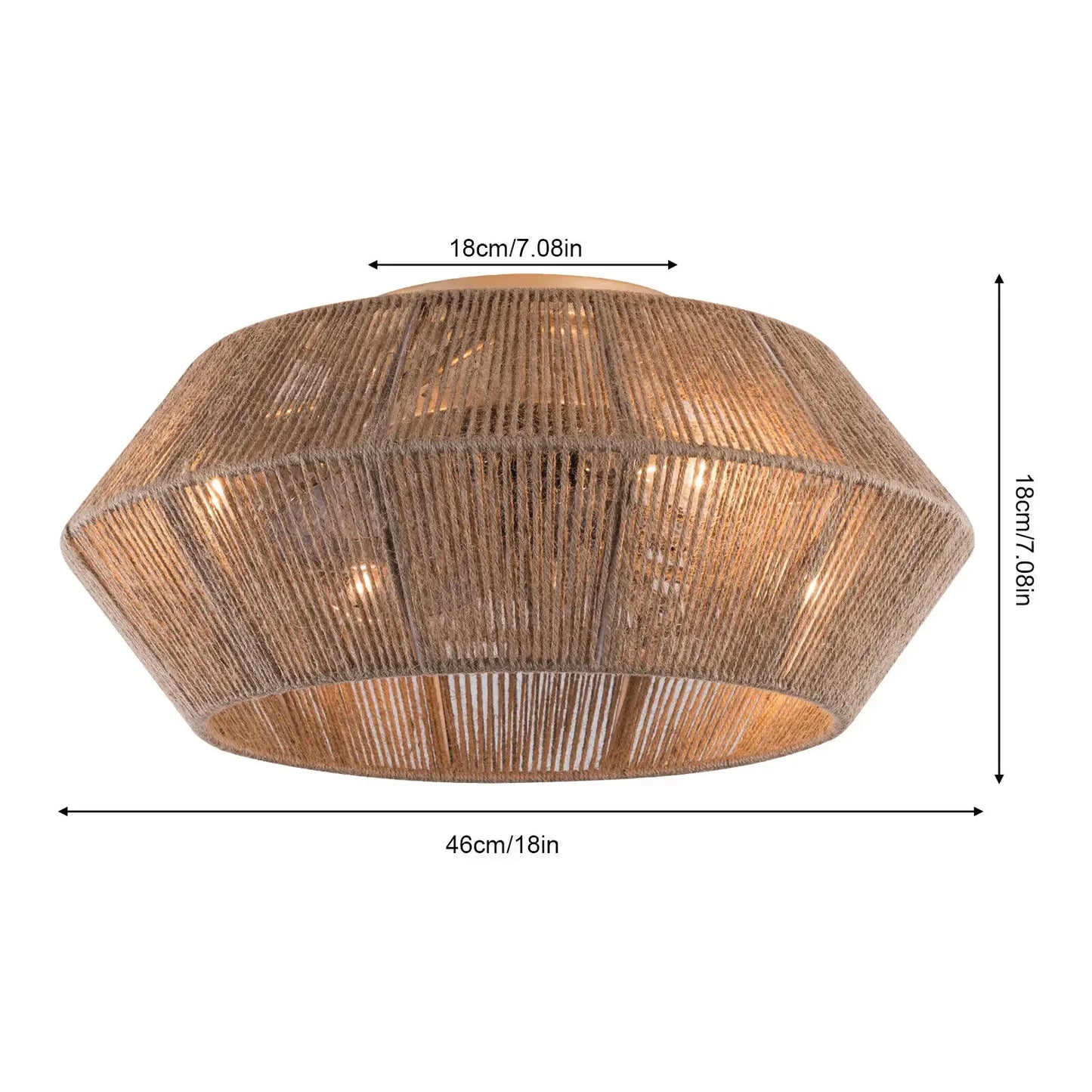 Modern Rattan Cage Ceiling Fan Light
