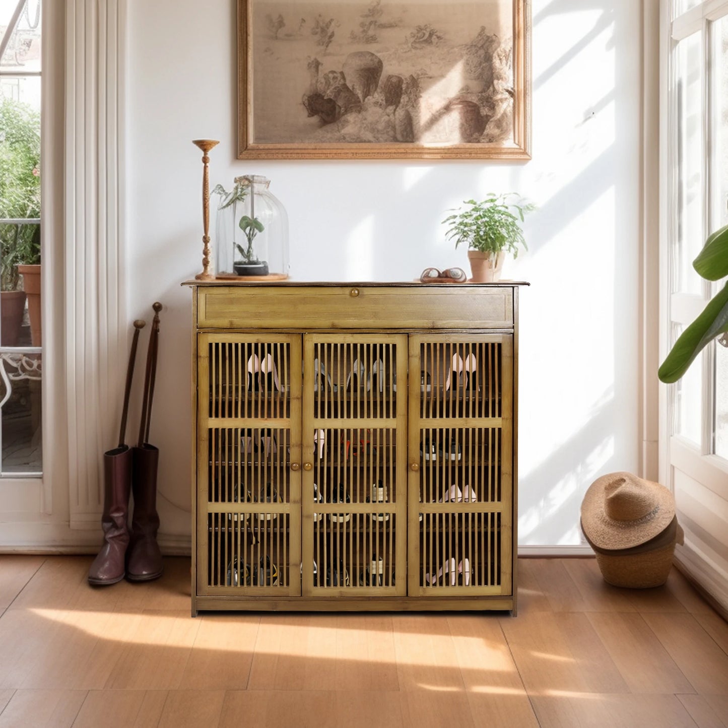 Shoe Cabinet with 3 Doors for Entryway