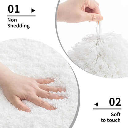 White Bathroom Rugs 24x36 Non Slip